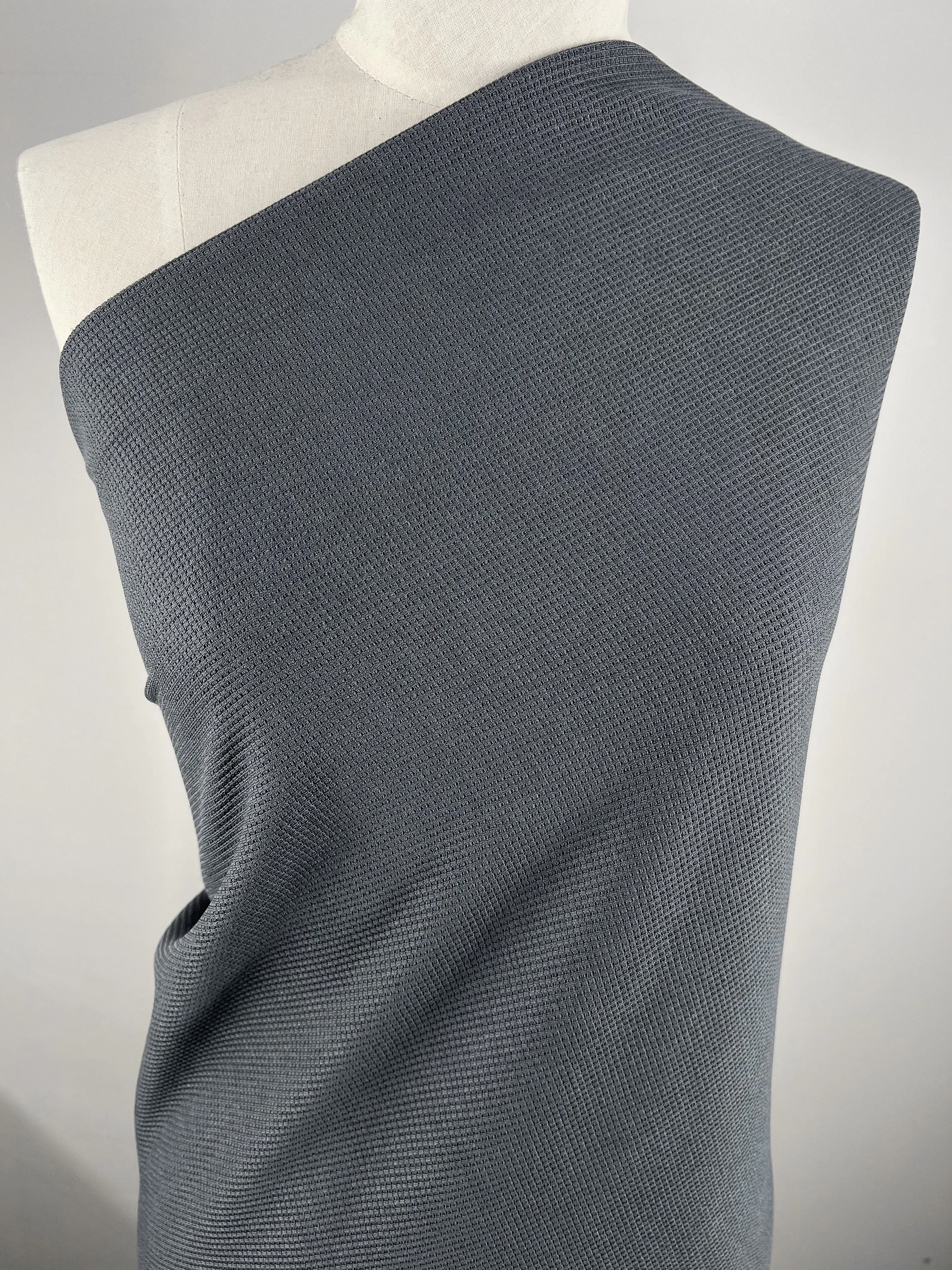 Waffle Knit - Charcoal - 170cm