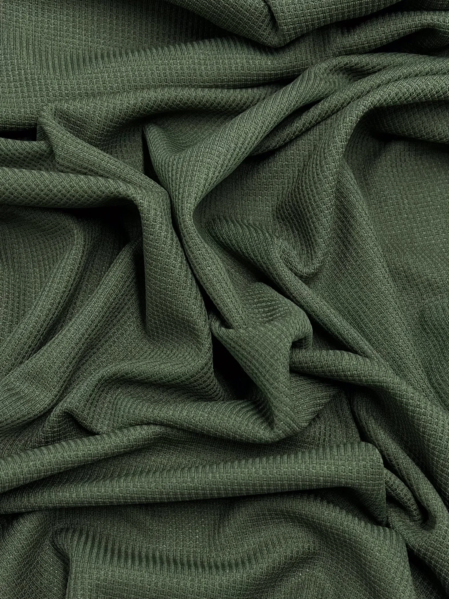Waffle Knit - Olive - 170cm