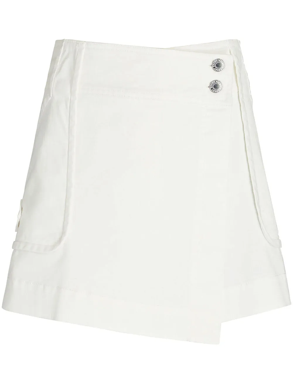 Washed White Covey Utility Skort