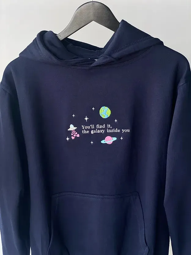 You'll Find The Galaxy  Embroidered Hoodie
